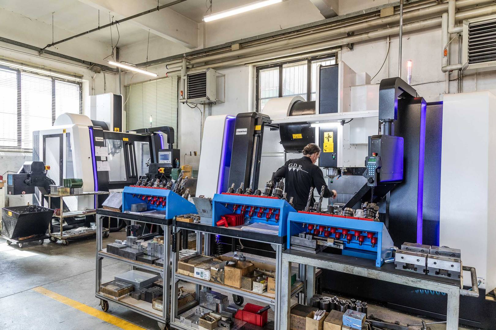 Reparto fresatura CNC dell'officina meccanica G.D.R.